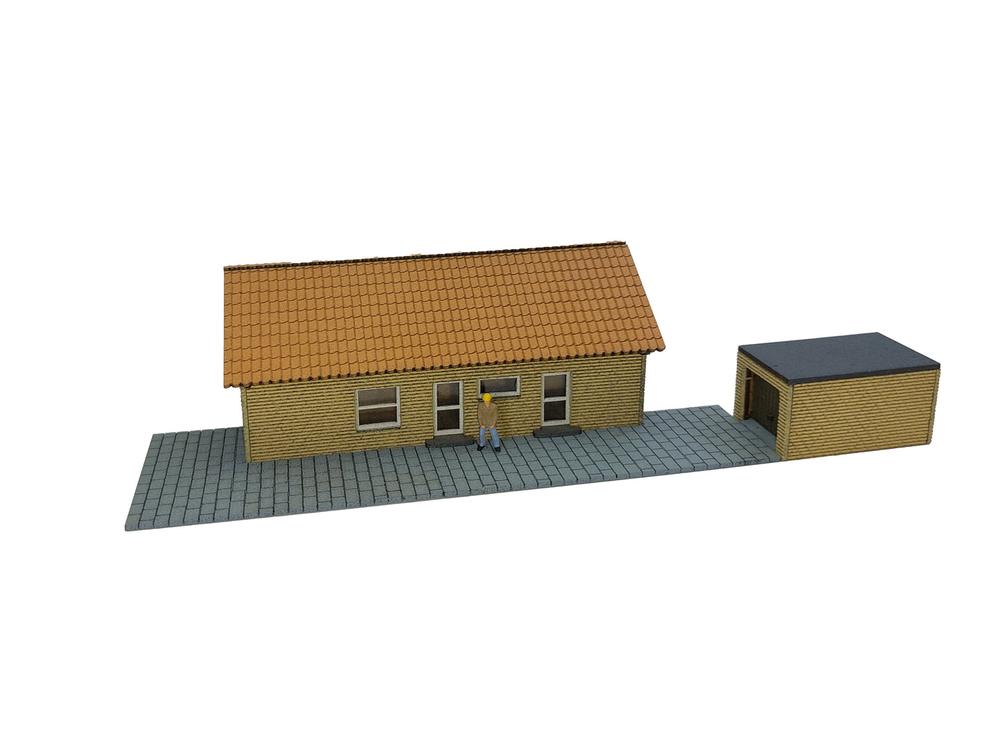 Polyplate Siedlungshaus mit gelben Mauerstein 1:160